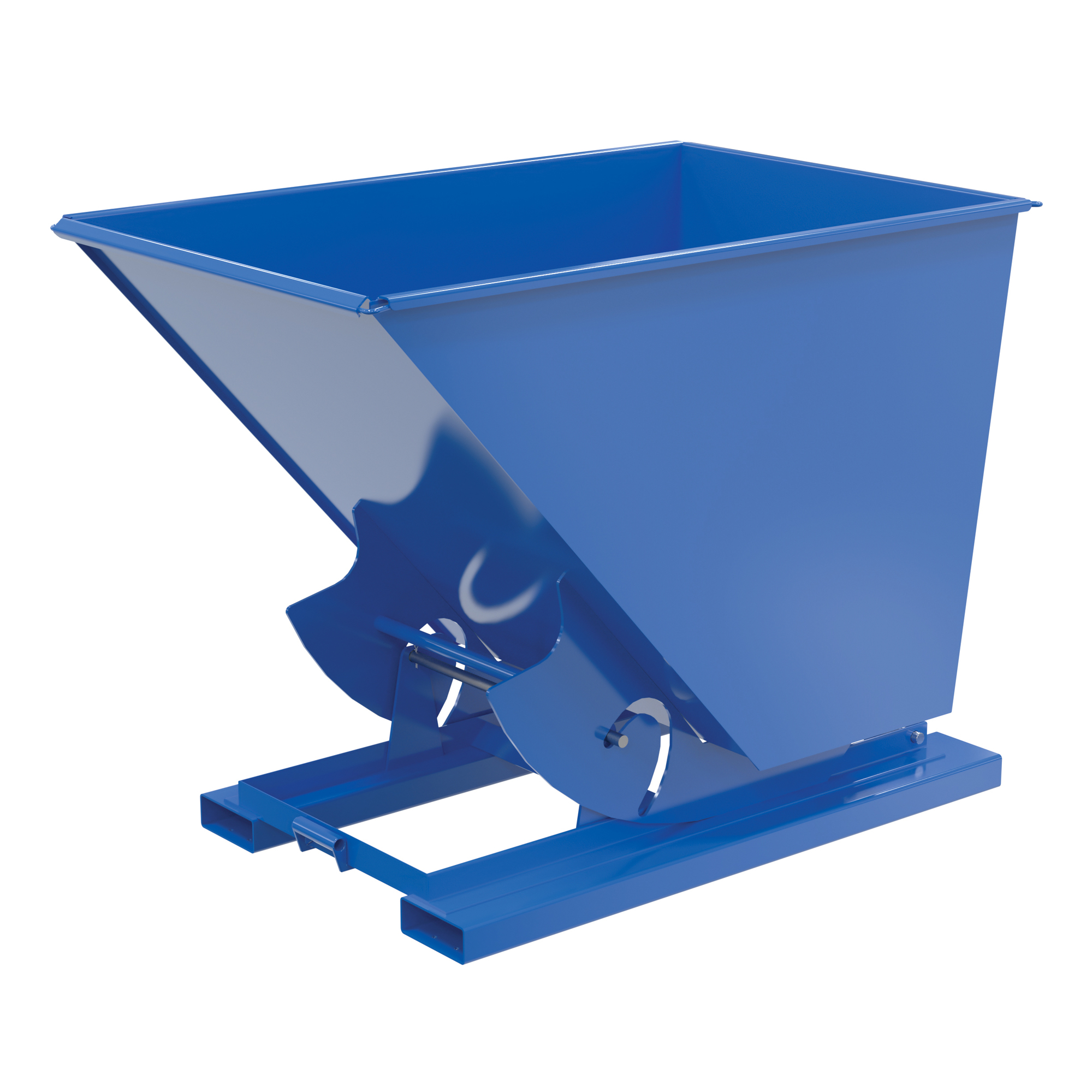 Vestil Steel Medium Duty No Bump & Dump Hopper 1-1/2 Cubic Yard 4000 Lb. Capacity Blue
